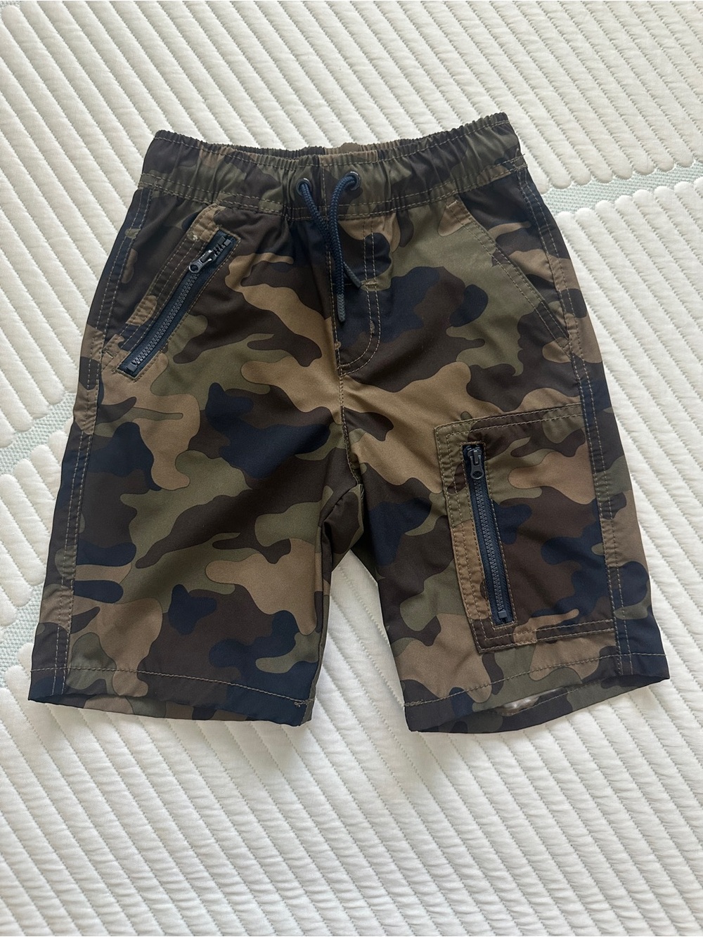Cat & Jack Camo Drawstring Cargo Shorts - Olive Green Boys Size S
